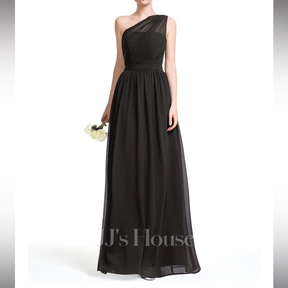 Alfred Angelo Black One Shouldered Gown Size S - Picture 1 of 5